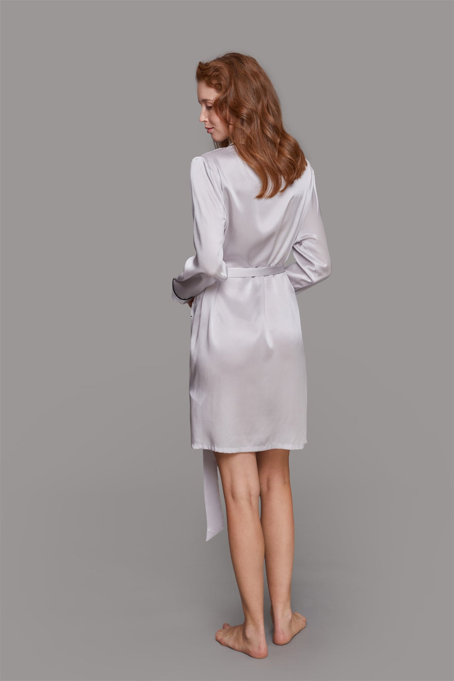 GRALACE Silk Sleepwear Short Robe