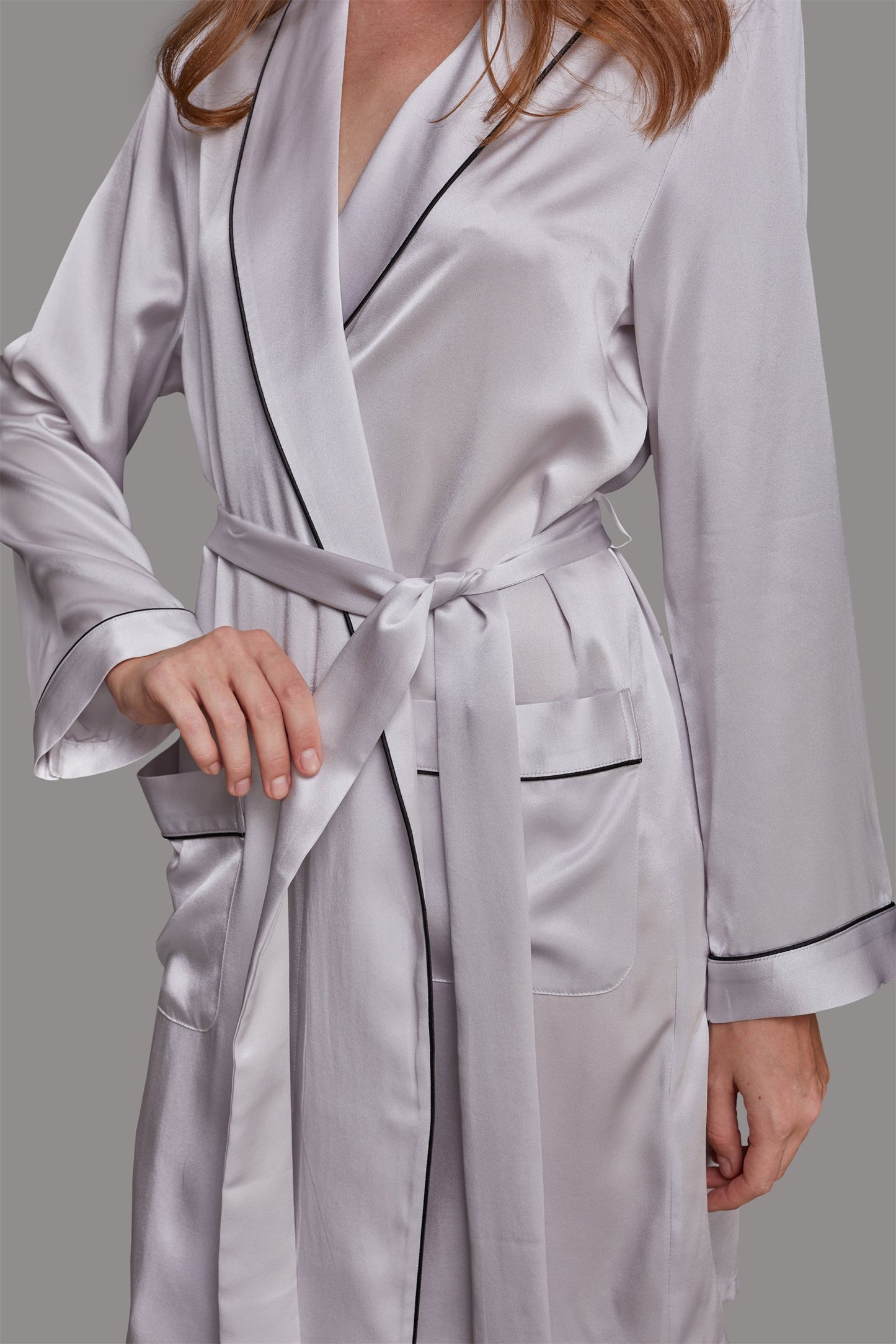 GRALACE Silk Sleepwear Short Robe