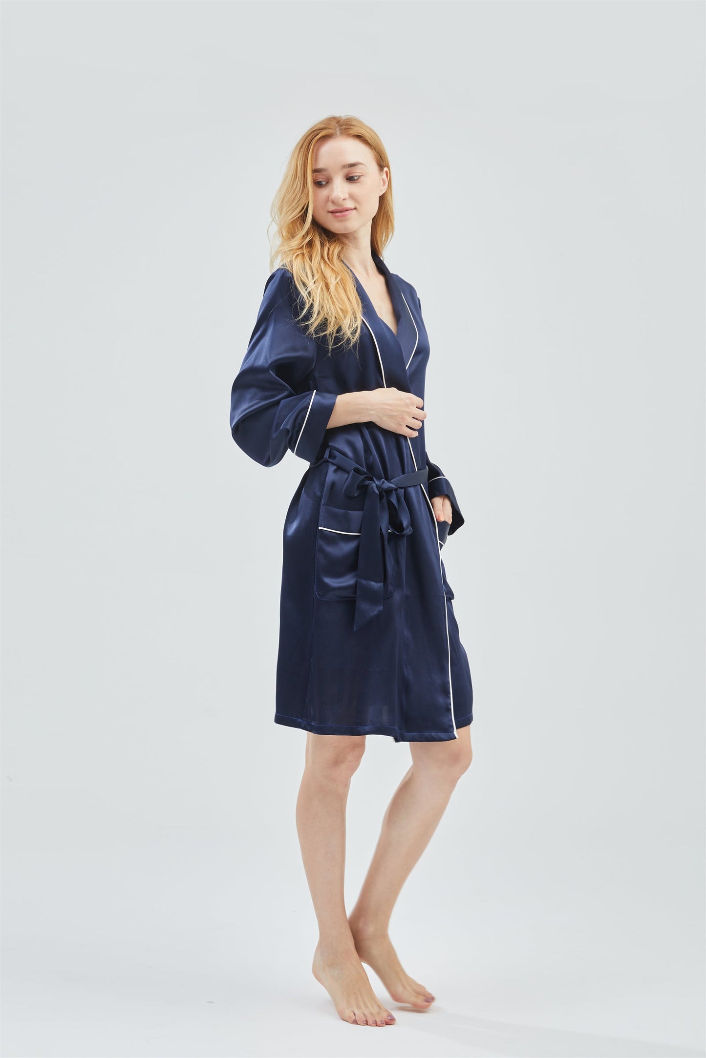 GRALACE Silk Sleepwear Short Robe