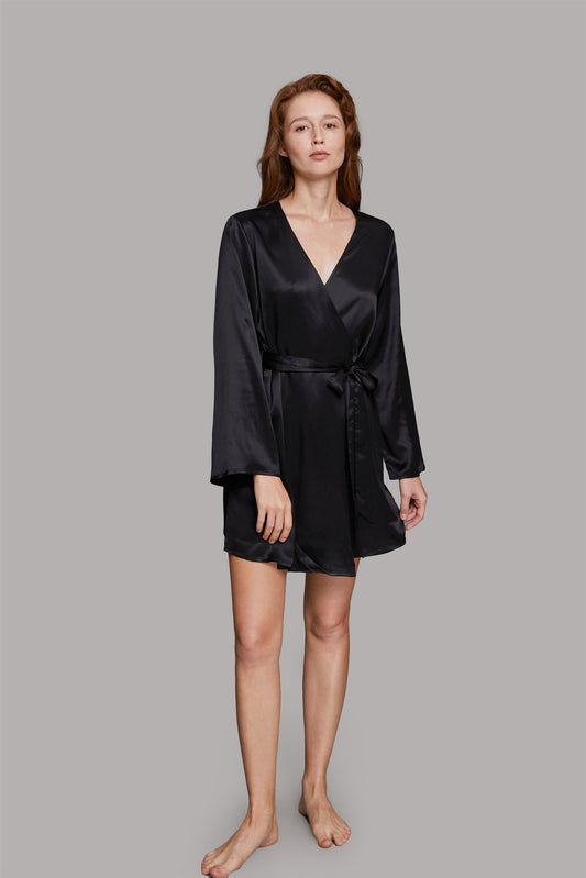 GRALACE Silk Sleepwear Short Robe