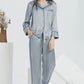 Basic Long Sleeved Trousers Silk Pajama Set