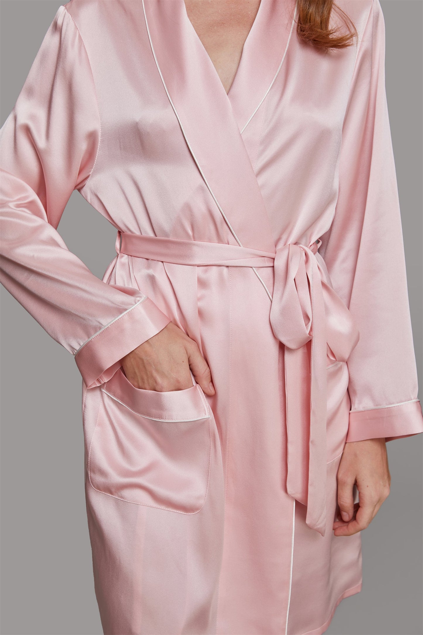 GRALACE Silk Sleepwear Short Robe