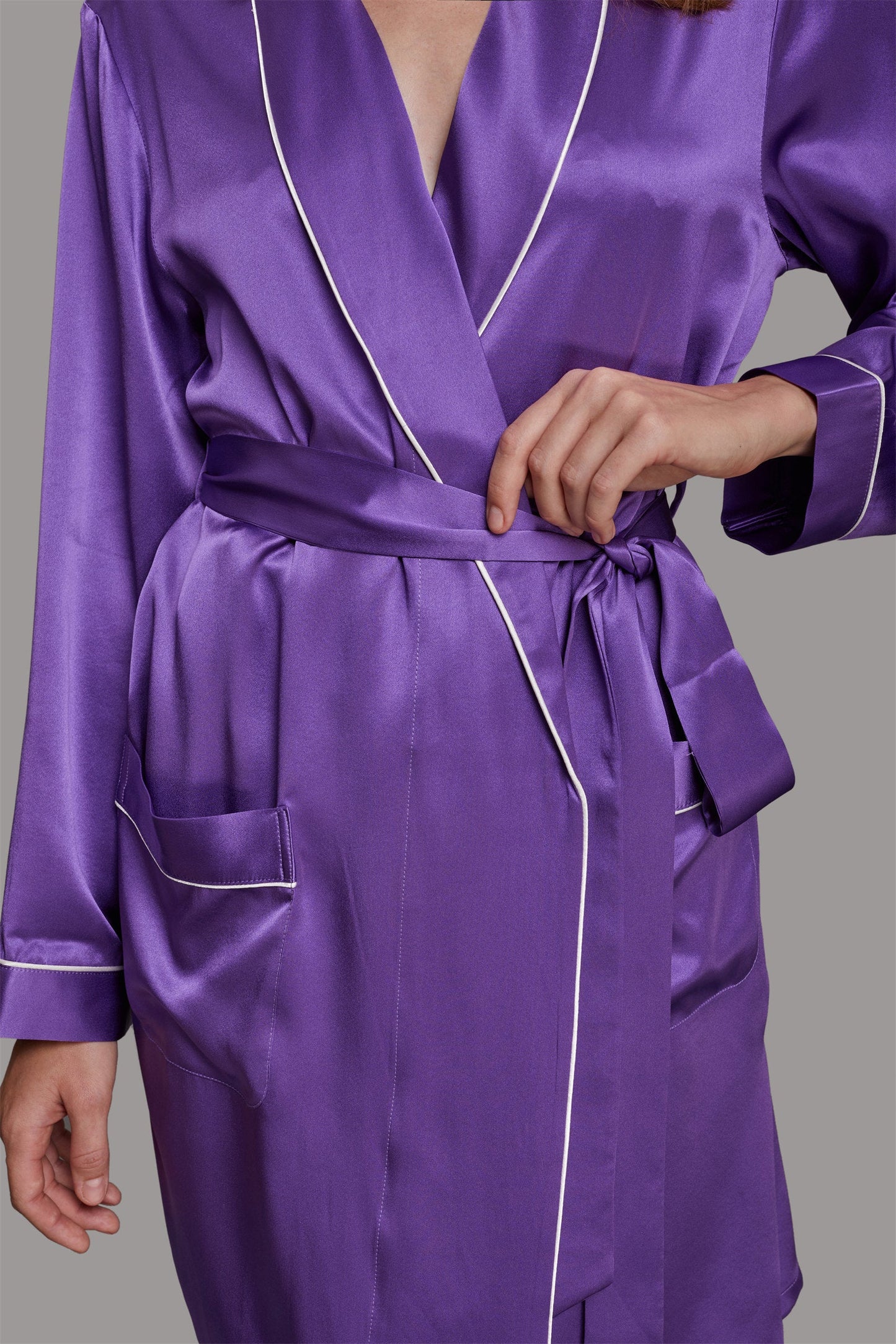 GRALACE Silk Sleepwear Short Robe