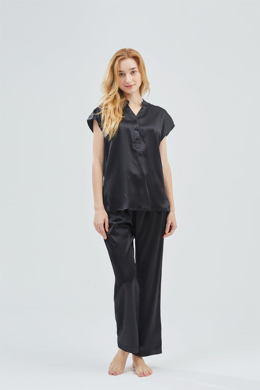 Silk Short Sleeve Pajamas Set