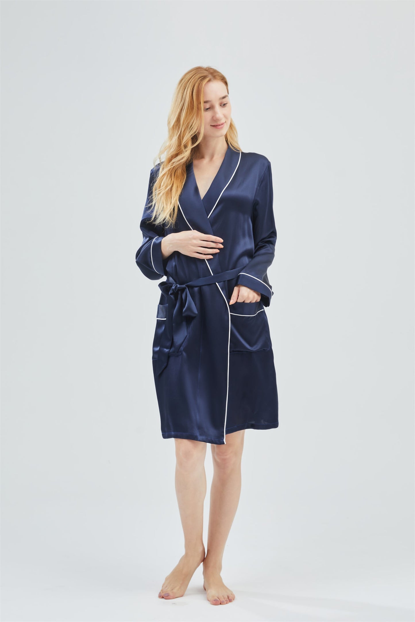 GRALACE Silk Sleepwear Short Robe