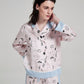 Cute Cartoon Print Silk Pajamas Set