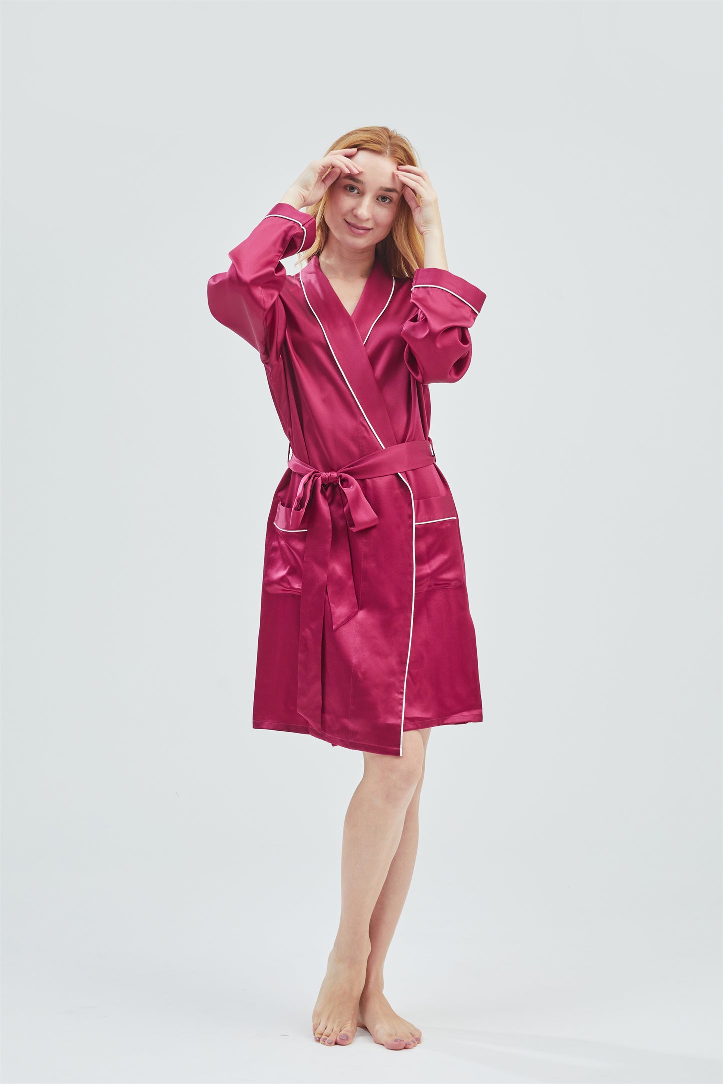 GRALACE Silk Sleepwear Short Robe