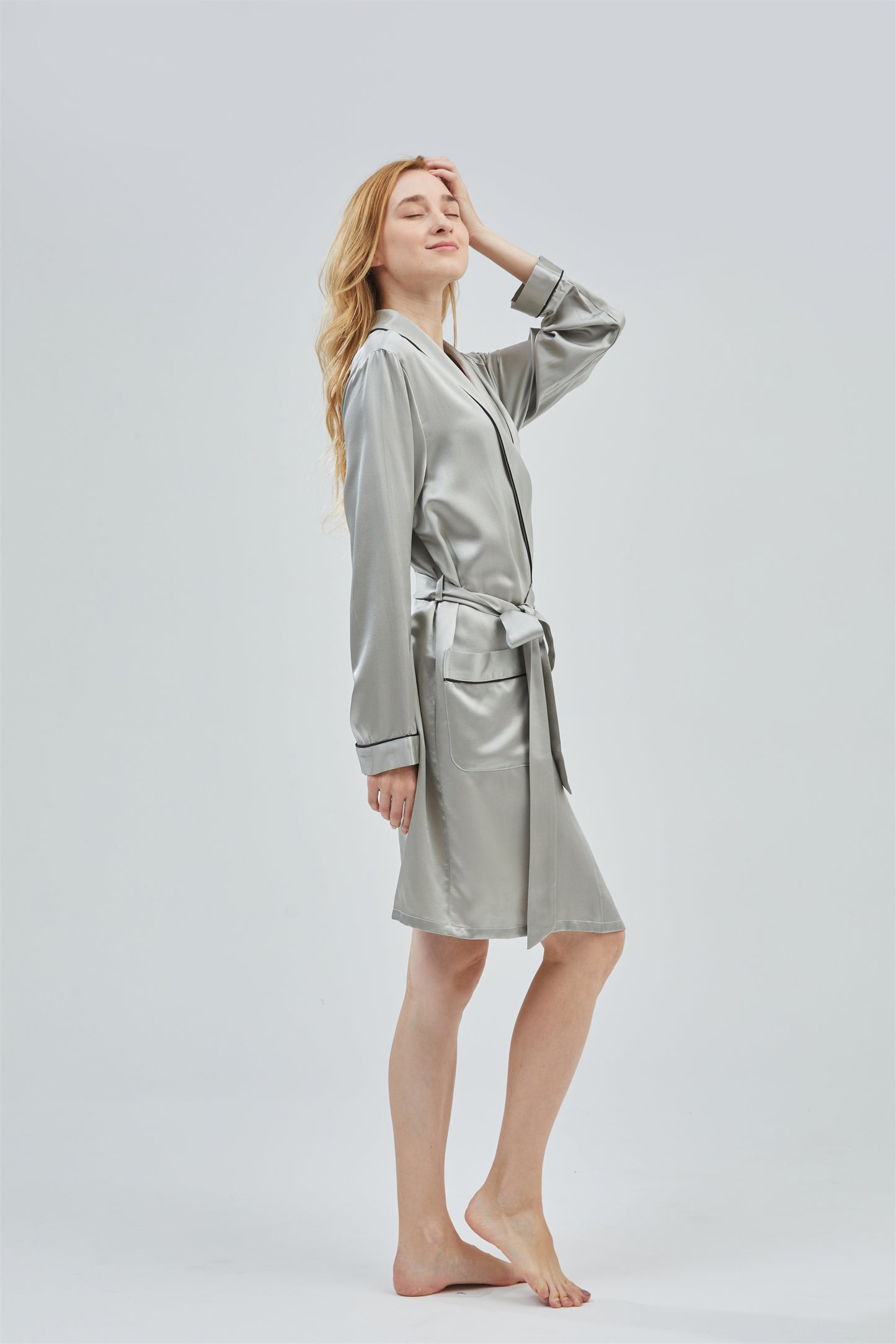 GRALACE Silk Sleepwear Short Robe