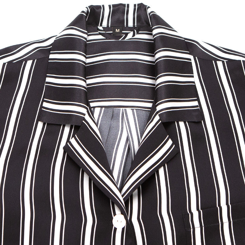 Men's Striped Silk Pajama Set
