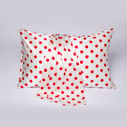 Polka Dot Print Silk Pillowcase,1PS
