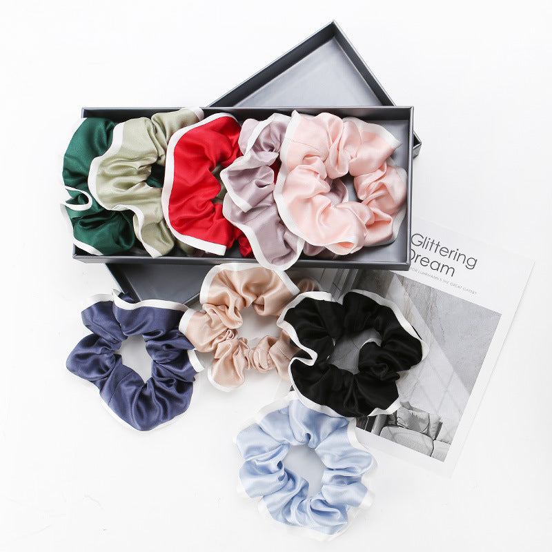 19 Mommy Colorblock Silk Hair Scrunchies,1PS