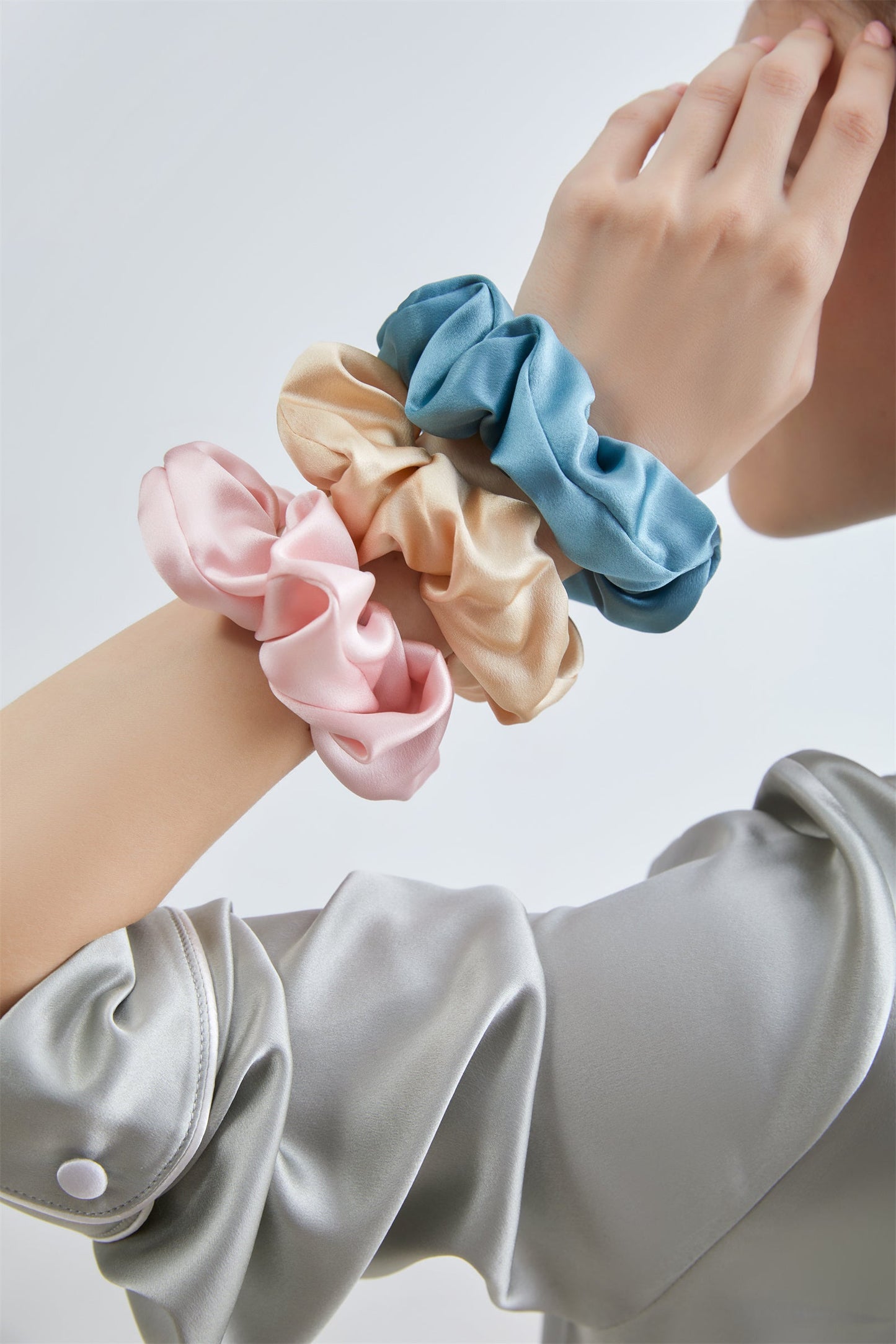 Silk Multicolor Scrunchies