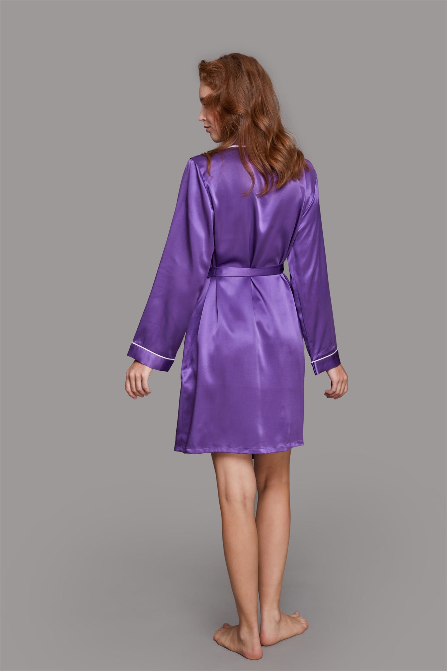 GRALACE Silk Sleepwear Short Robe