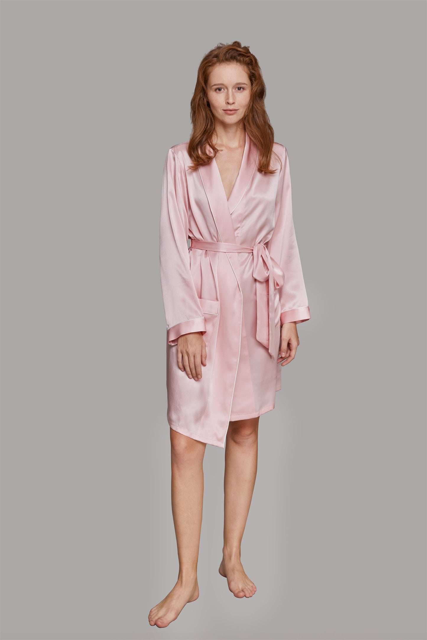 GRALACE Silk Sleepwear Short Robe