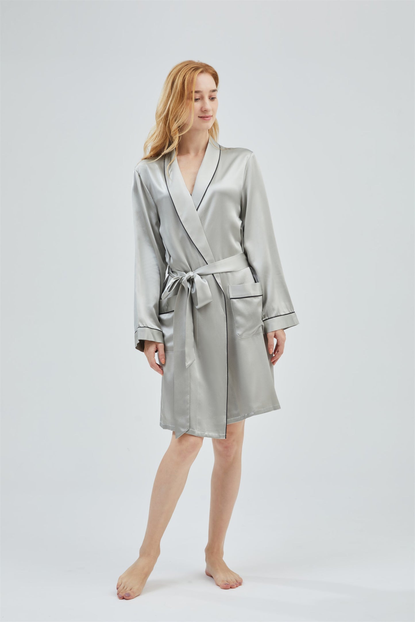 GRALACE Silk Sleepwear Short Robe