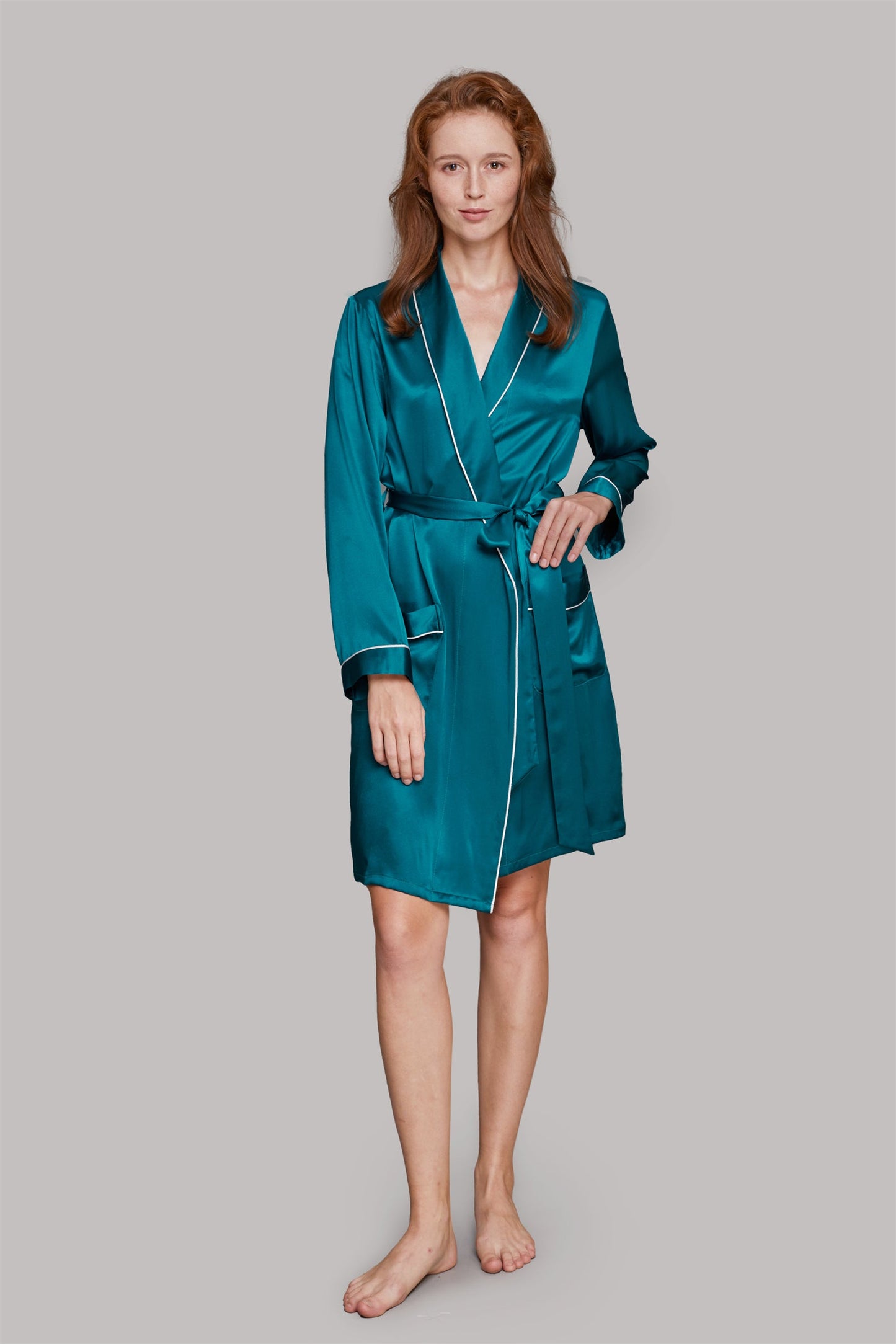 GRALACE Silk Sleepwear Short Robe