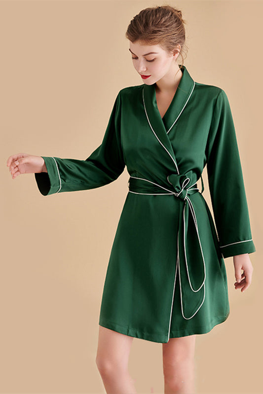 Edge Nightgown & Silk Robe Set