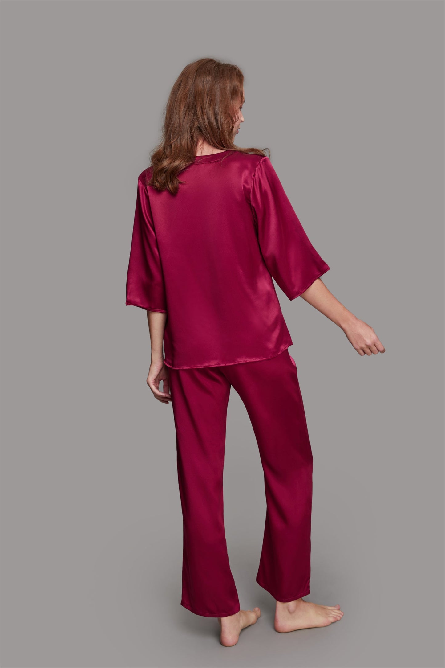 V-Neck Half Sleeve Pajamas Set