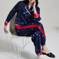 Cute Cartoon Print Silk Pajamas Set