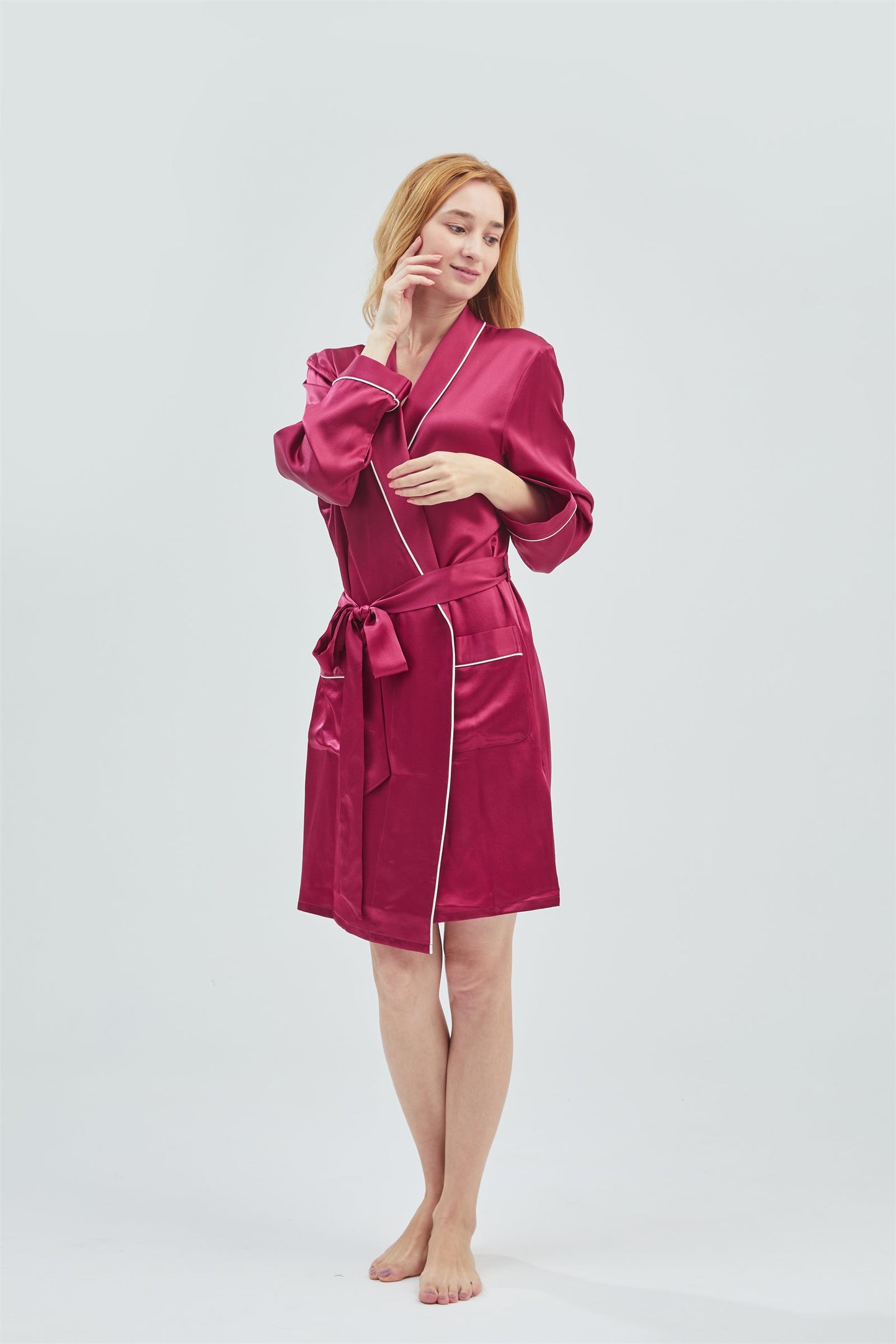 GRALACE Silk Sleepwear Short Robe