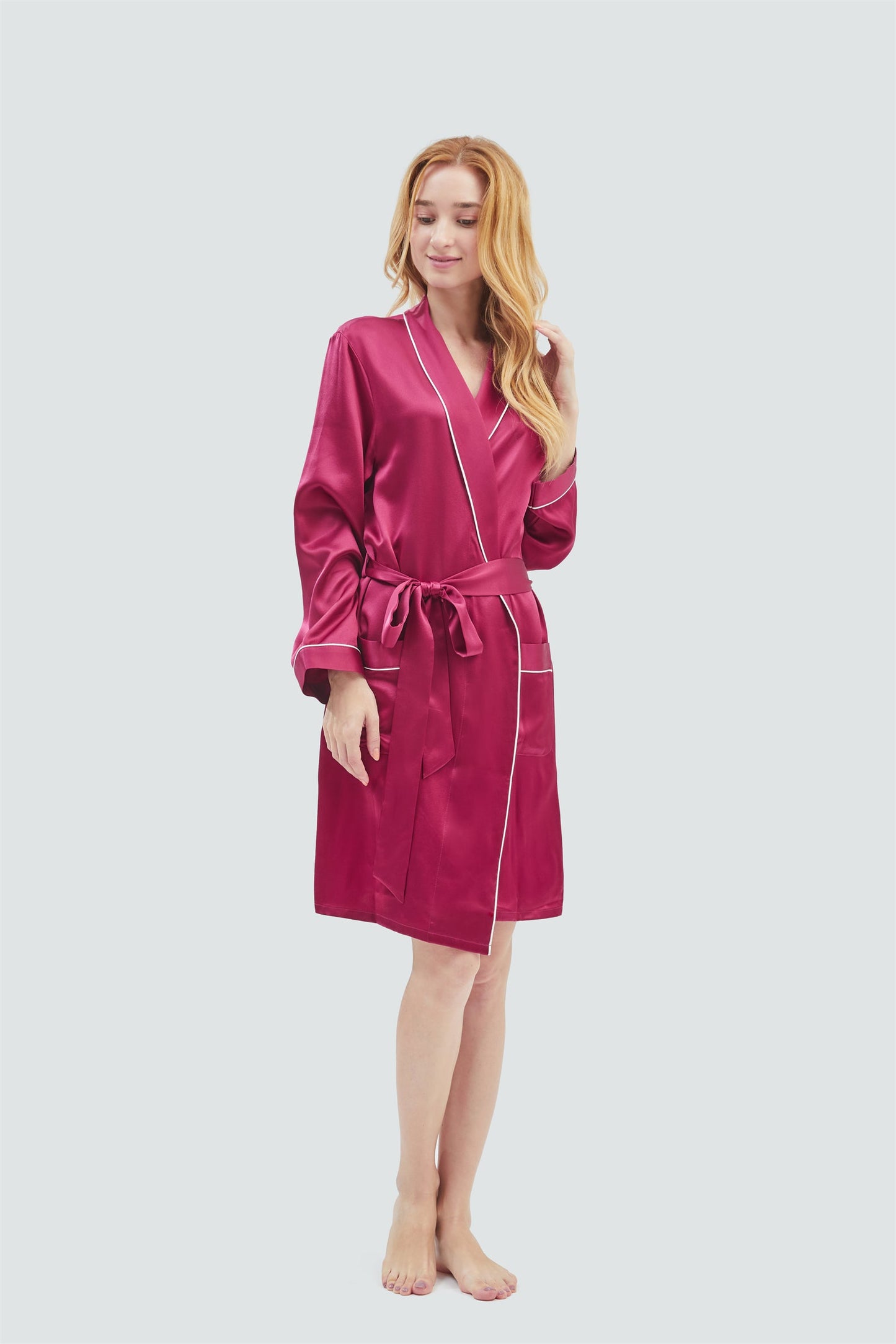 GRALACE Silk Sleepwear Short Robe