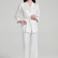 Houndstooth Classic Jacquard Silk Pajama Set