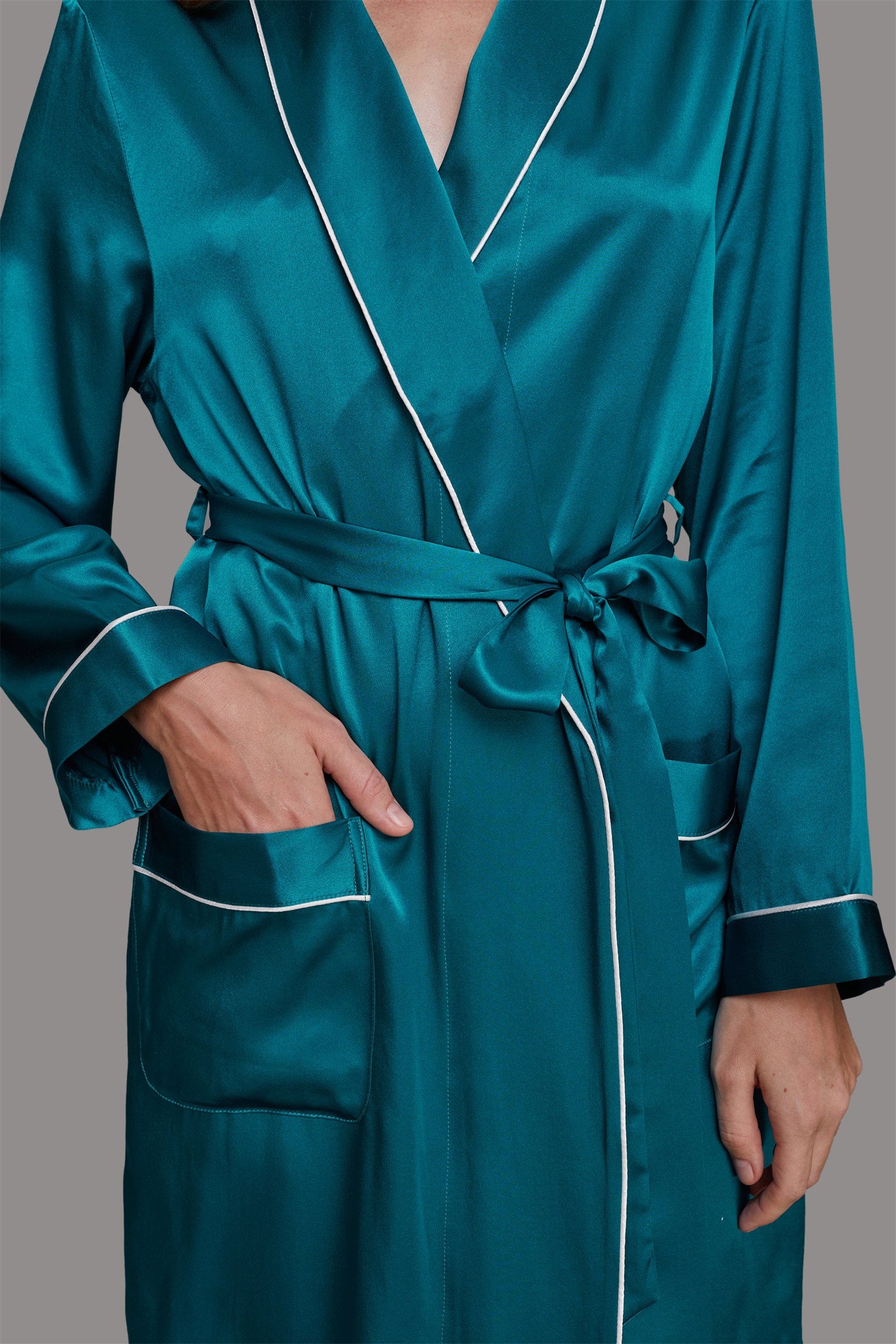 GRALACE Silk Sleepwear Short Robe