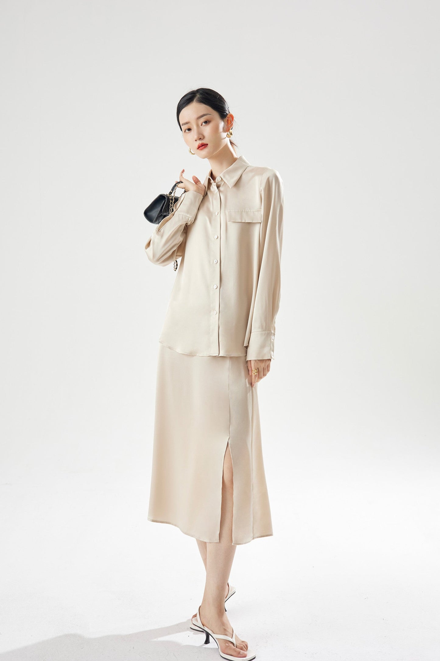 Women's Silk Lapel Shirt